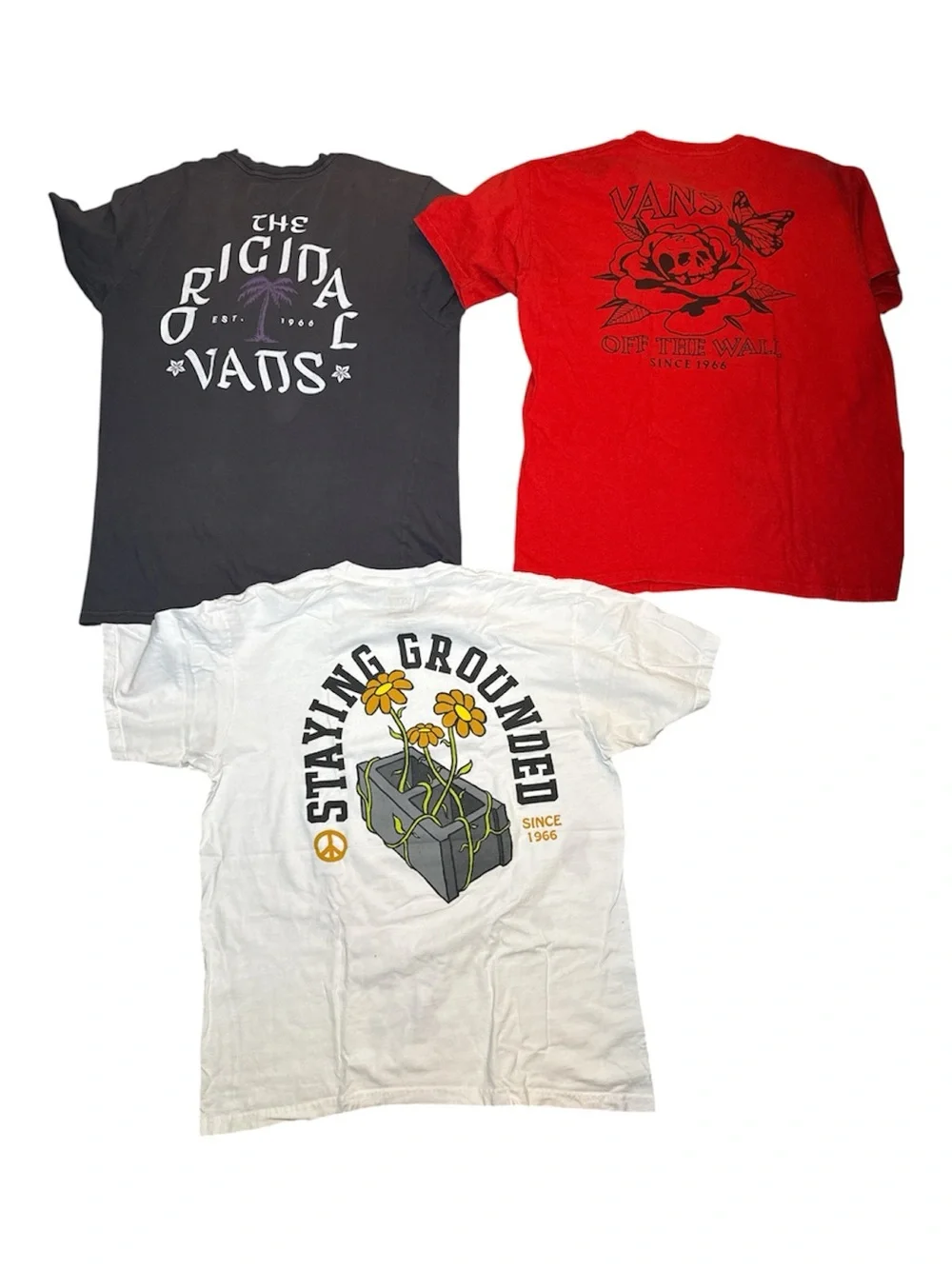 Vans Men's LOT OF 3 Classic Fit Graphic T-shirts Medium